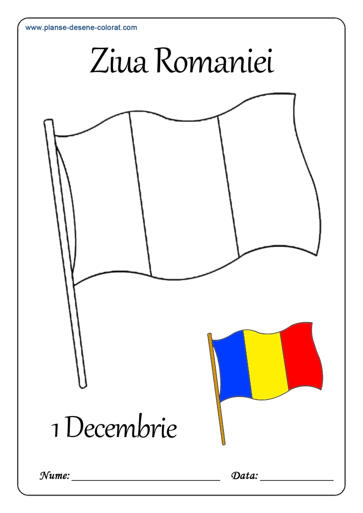 desene de colorat de ziua romaniei steag